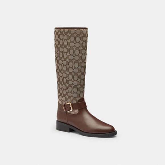 Coach Extended Calf Riding Boot In Signature Jacquard - Picture 6 of 7